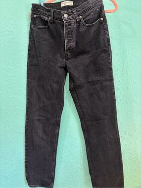 Abercrombie & Fitch women’s the Dad High Rise black jeans 26 2R denim faded